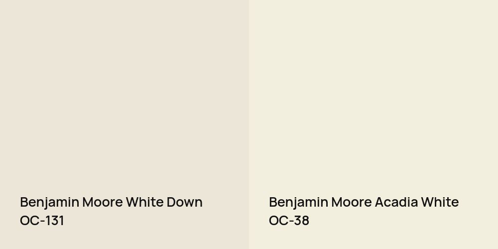 Benjamin Moore White Down vs. Benjamin Moore Acadia White