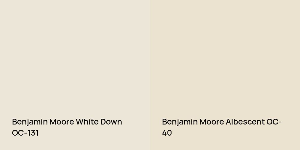 Benjamin Moore White Down vs. Benjamin Moore Albescent