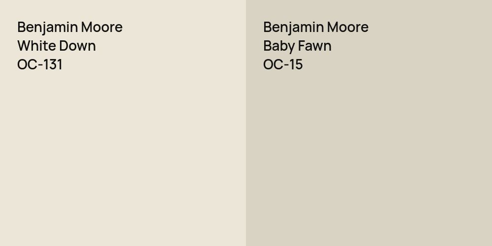 Benjamin Moore White Down vs. Benjamin Moore Baby Fawn