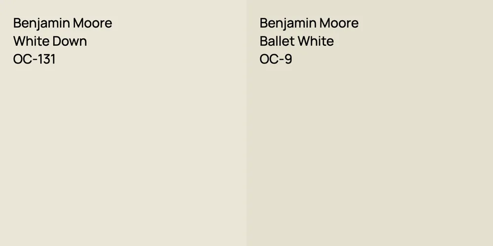 Benjamin Moore White Down vs. Benjamin Moore Ballet White