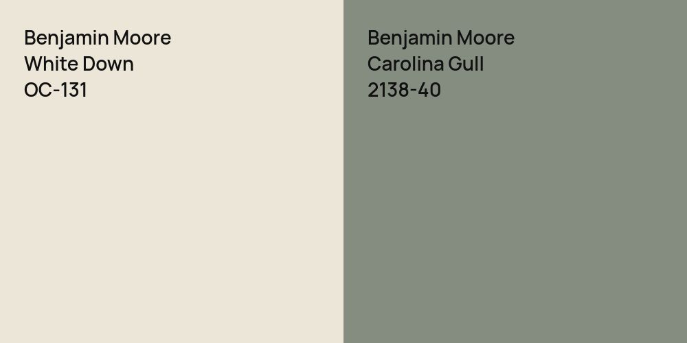 Benjamin Moore White Down vs. Benjamin Moore Carolina Gull