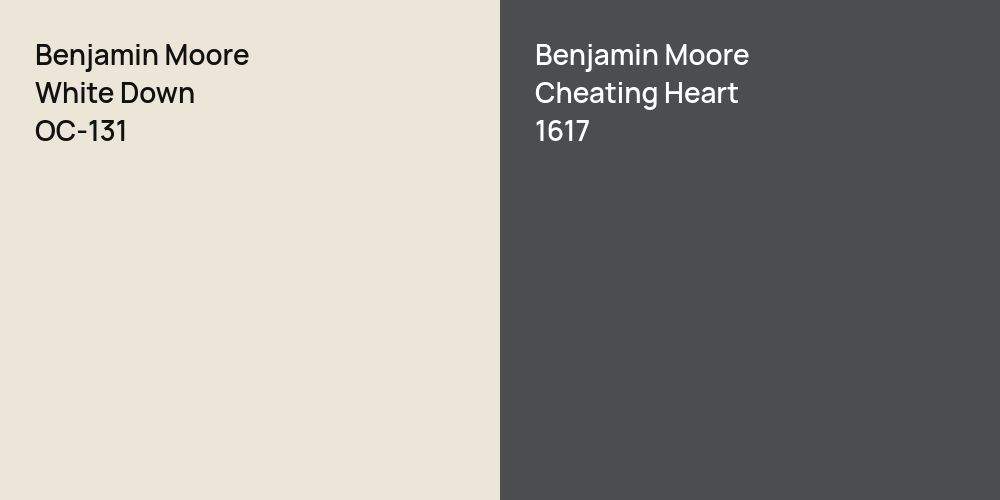 Benjamin Moore White Down vs. Benjamin Moore Cheating Heart