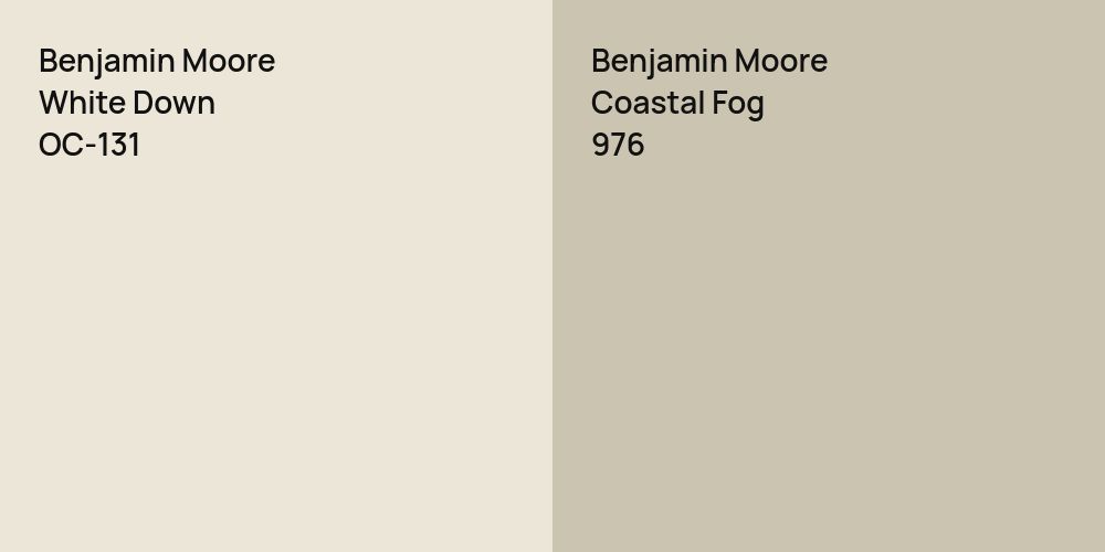 Benjamin Moore White Down vs. Benjamin Moore Coastal Fog