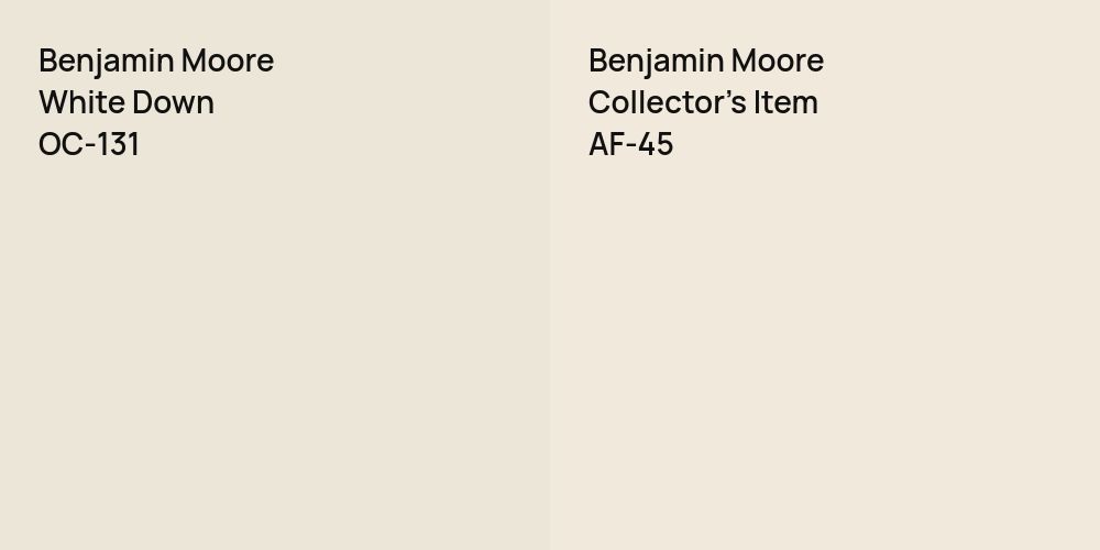 Benjamin Moore White Down vs. Benjamin Moore Collector's Item