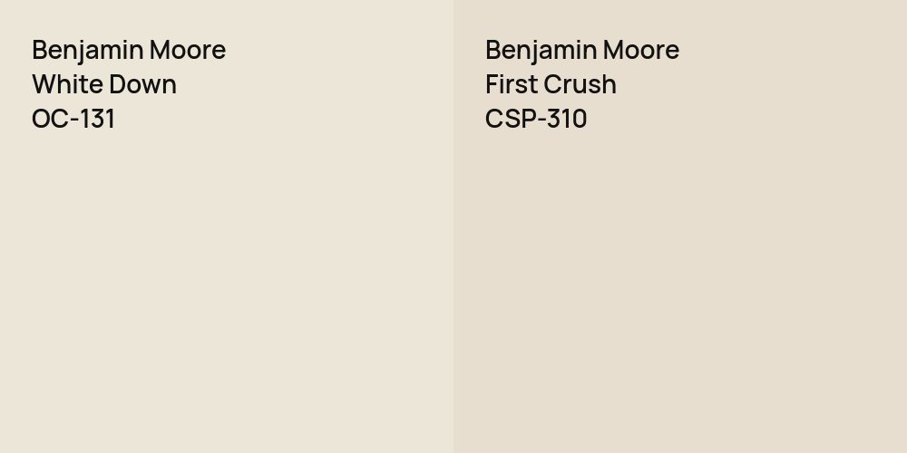 Benjamin Moore White Down vs. Benjamin Moore First Crush