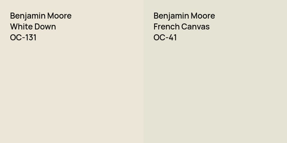 Benjamin Moore White Down vs. Benjamin Moore French Canvas