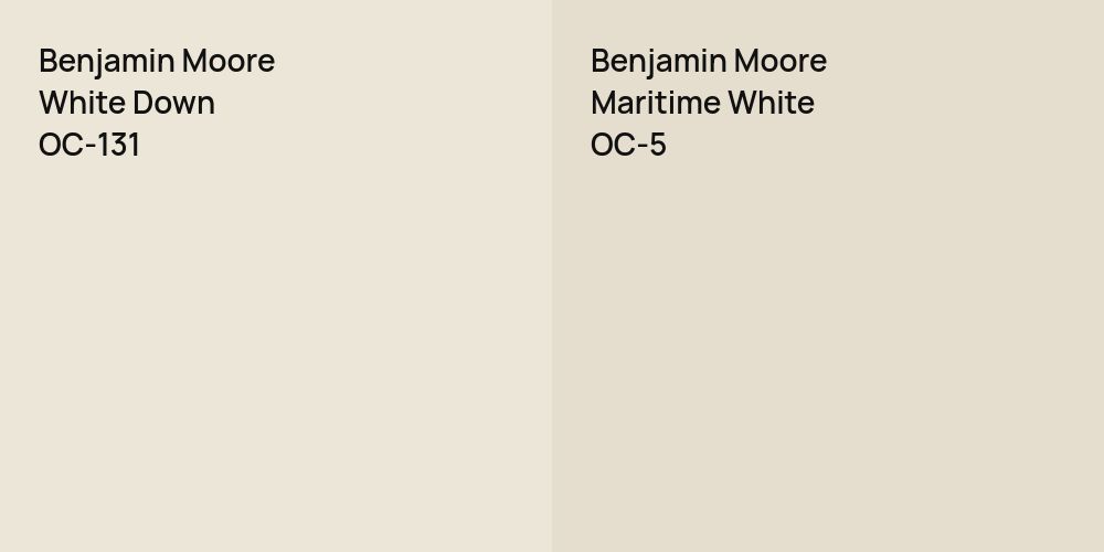 Benjamin Moore White Down vs. Benjamin Moore Maritime White