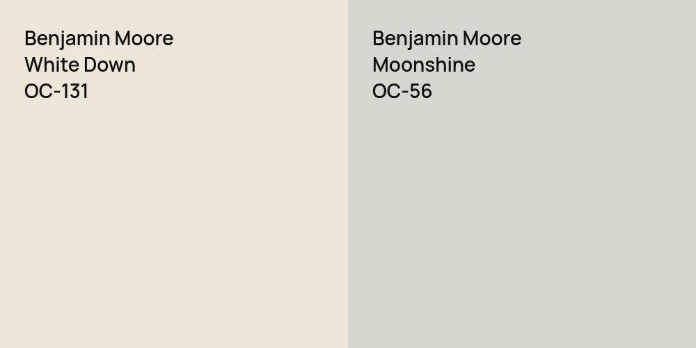 Benjamin Moore White Down vs. Benjamin Moore Moonshine