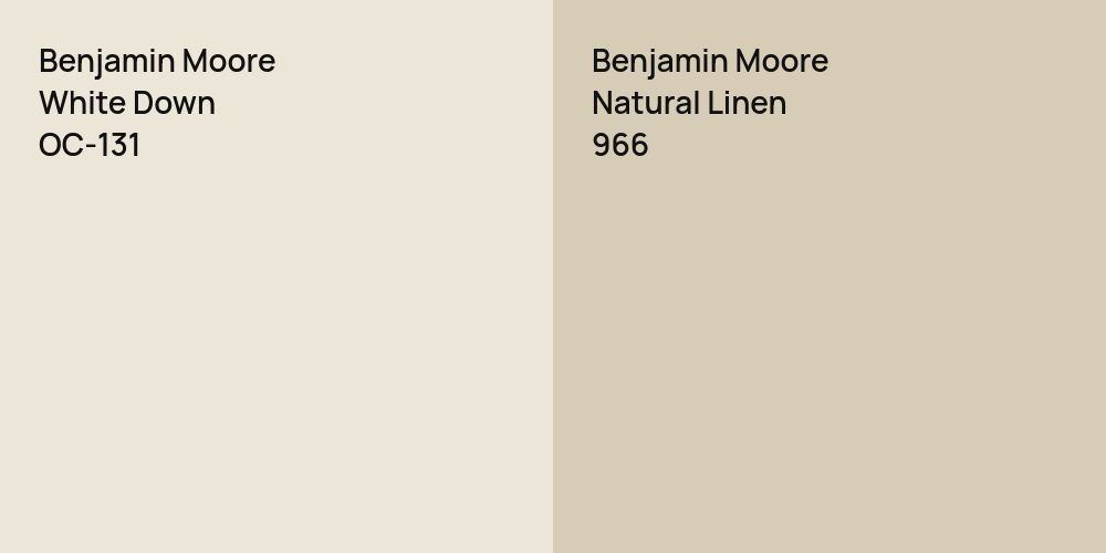 Benjamin Moore White Down vs. Benjamin Moore Natural Linen