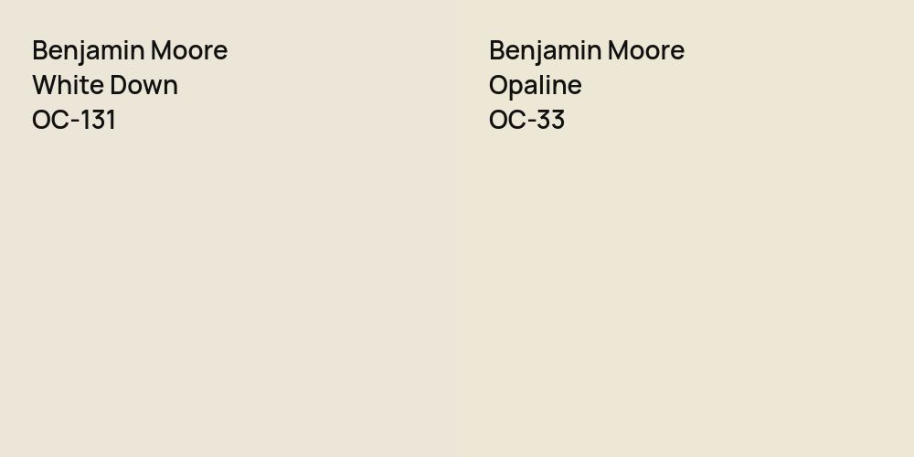 Benjamin Moore White Down vs. Benjamin Moore Opaline