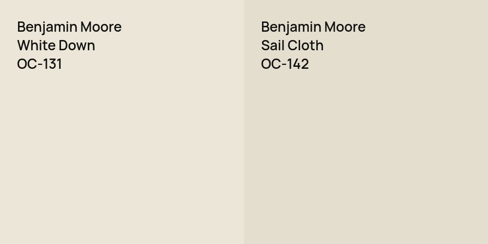 Benjamin Moore White Down vs. Benjamin Moore Sail Cloth