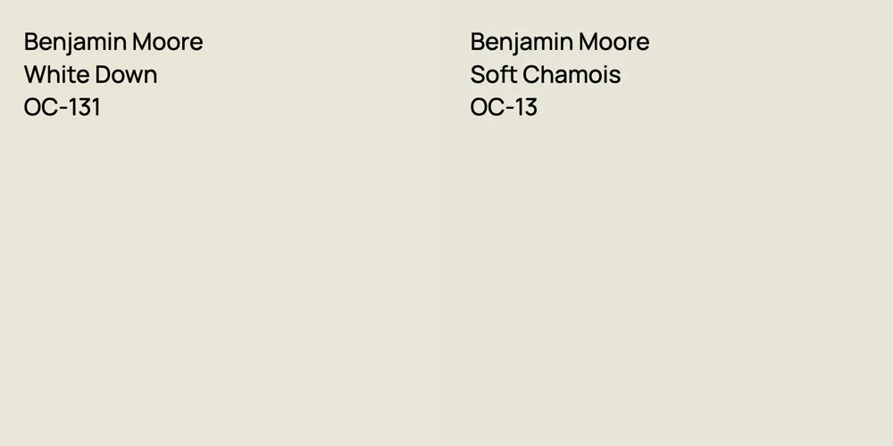 Benjamin Moore White Down vs. Benjamin Moore Soft Chamois