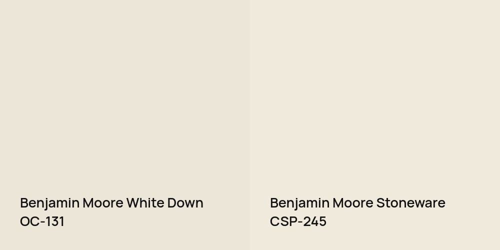 Benjamin Moore White Down vs. Benjamin Moore Stoneware