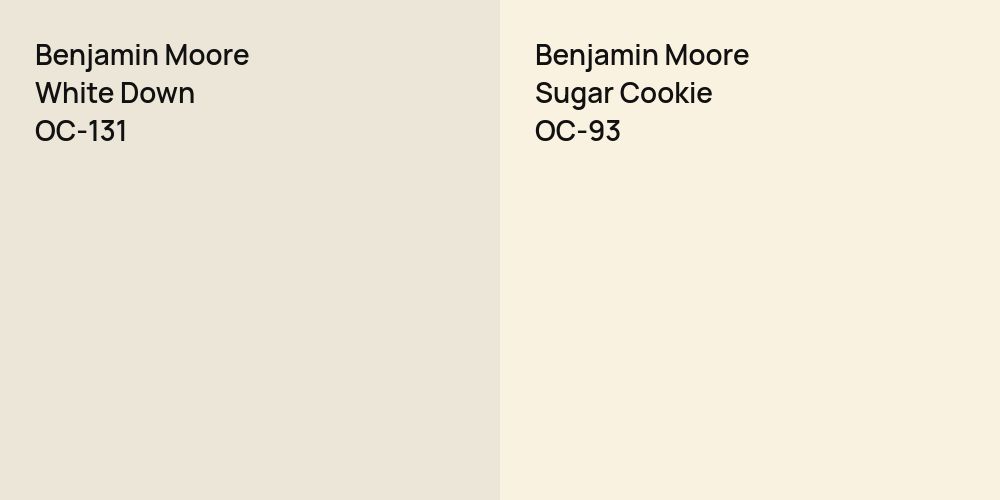 Benjamin Moore White Down vs. Benjamin Moore Sugar Cookie