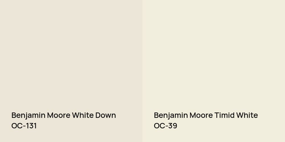 Benjamin Moore White Down vs. Benjamin Moore Timid White