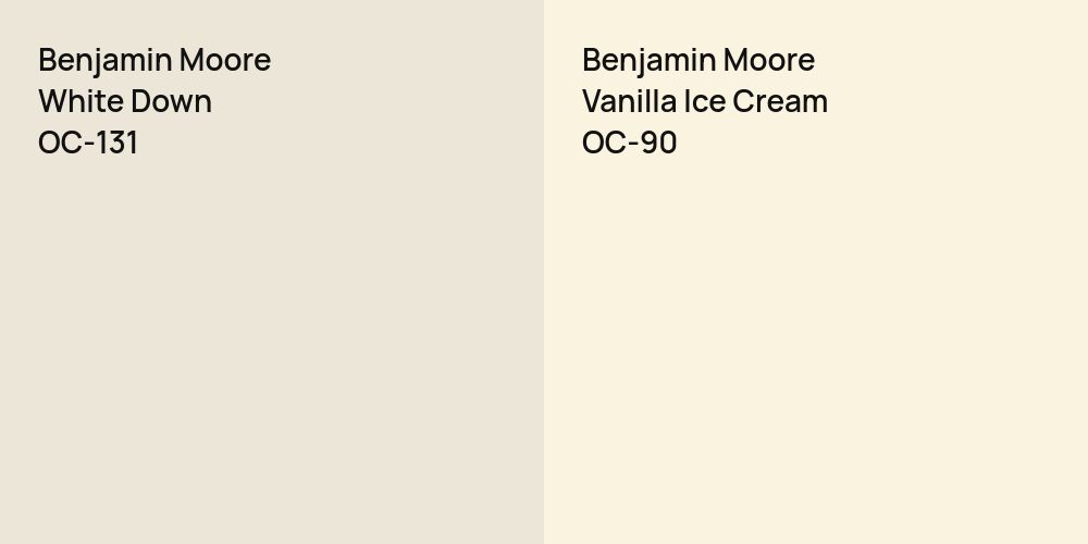 Benjamin Moore White Down vs. Benjamin Moore Vanilla Ice Cream