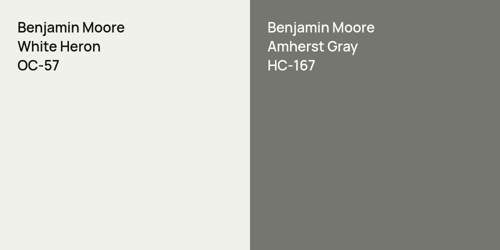 Benjamin Moore White Heron vs. Benjamin Moore Amherst Gray