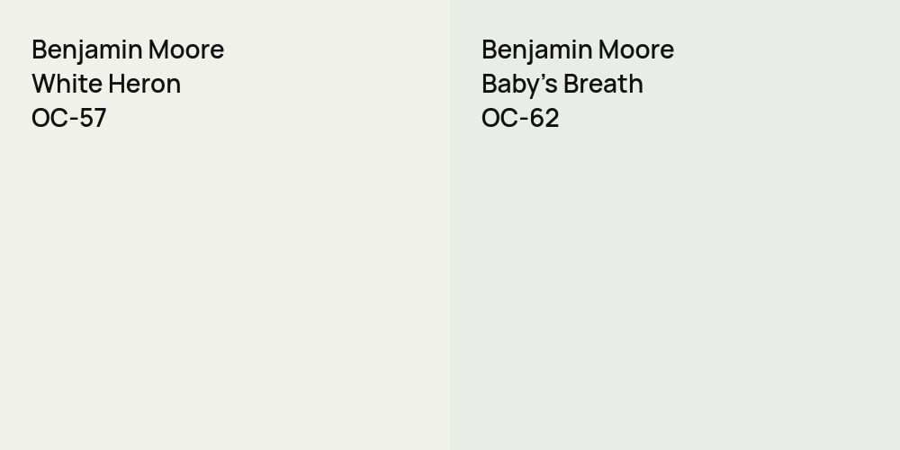 Benjamin Moore White Heron vs. Benjamin Moore Baby's Breath