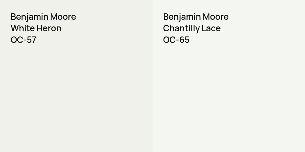 Benjamin Moore White Heron vs. Benjamin Moore Chantilly Lace