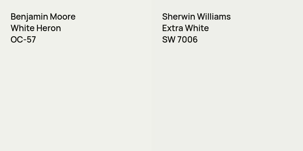 Benjamin Moore White Heron vs. Sherwin Williams Extra White