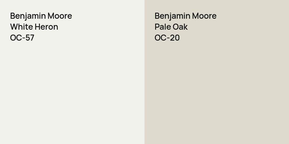 Benjamin Moore White Heron vs. Benjamin Moore Pale Oak