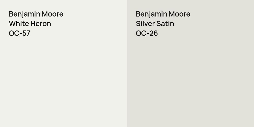 Benjamin Moore White Heron vs. Benjamin Moore Silver Satin