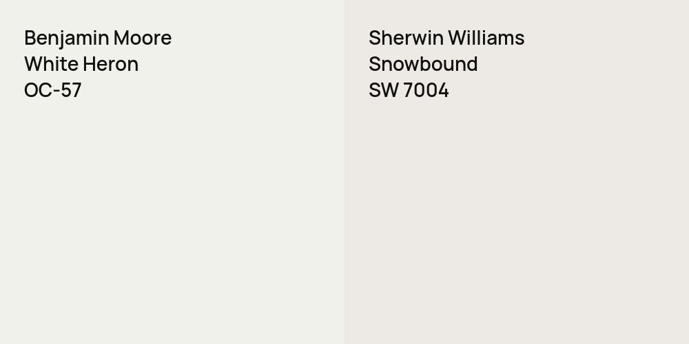 Benjamin Moore White Heron vs. Sherwin Williams Snowbound