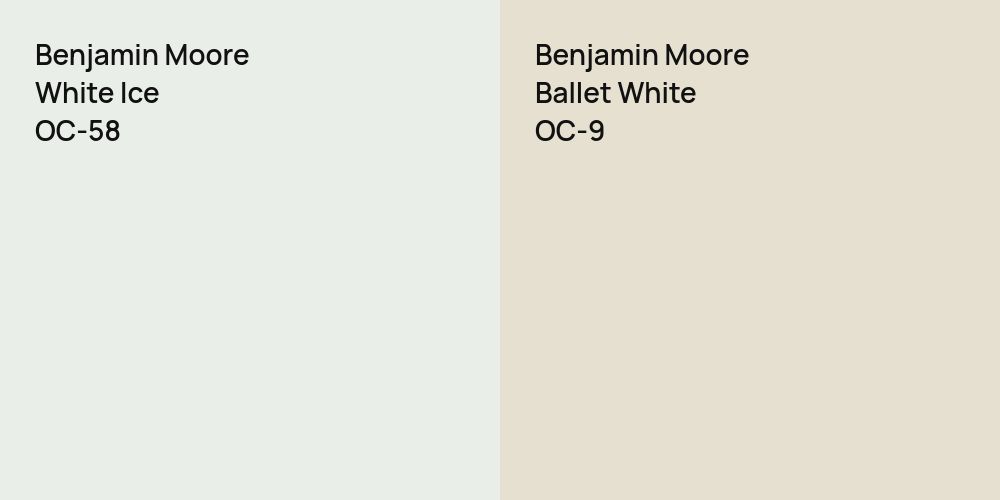 Benjamin Moore White Ice vs. Benjamin Moore Ballet White