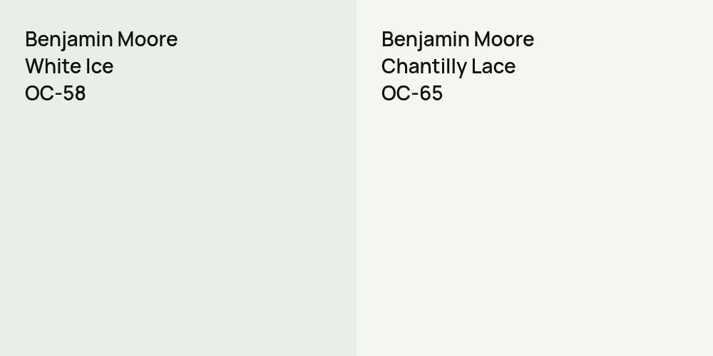 Benjamin Moore White Ice vs. Benjamin Moore Chantilly Lace