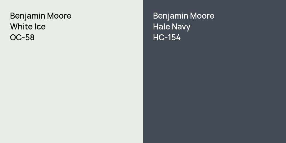 Benjamin Moore White Ice vs. Benjamin Moore Hale Navy