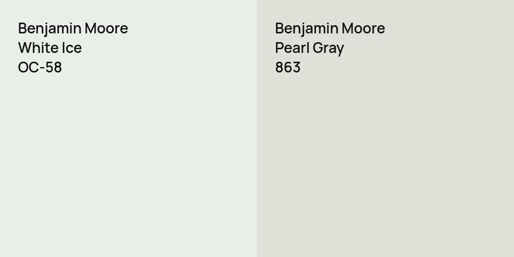 Benjamin Moore White Ice vs. Benjamin Moore Pearl Gray