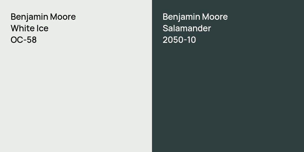 Benjamin Moore White Ice vs. Benjamin Moore Salamander