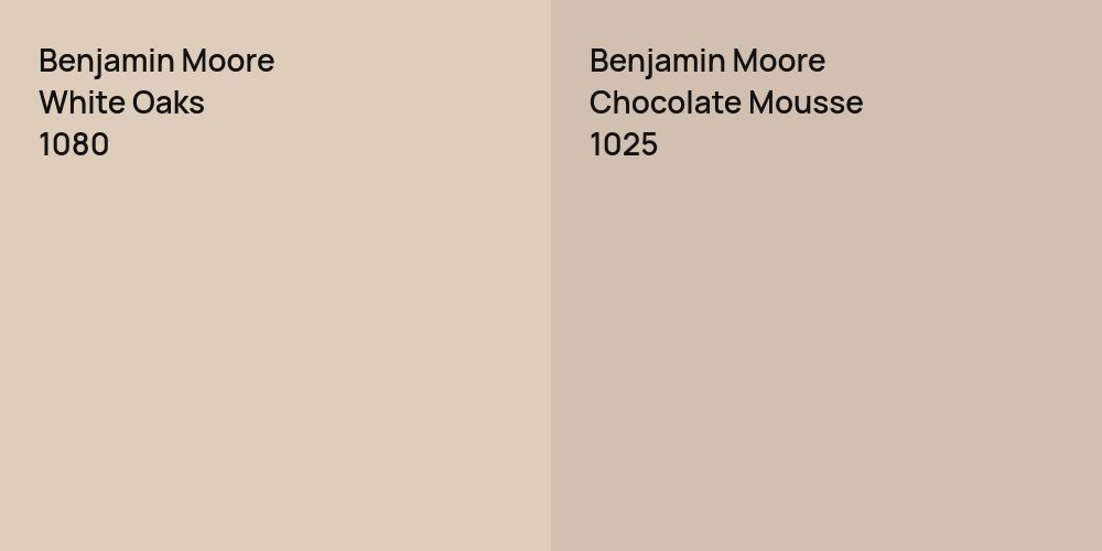 Benjamin Moore White Oaks vs. Benjamin Moore Chocolate Mousse