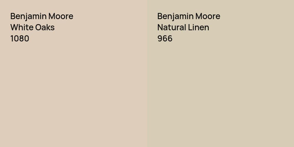 Benjamin Moore White Oaks vs. Benjamin Moore Natural Linen