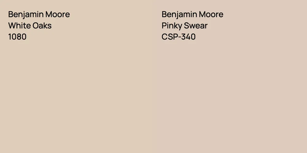 Benjamin Moore White Oaks vs. Benjamin Moore Pinky Swear