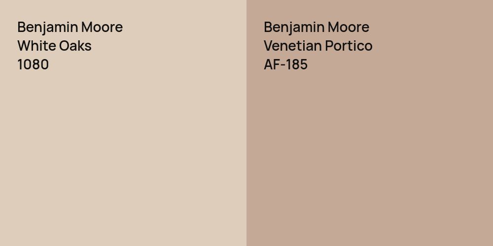 Benjamin Moore White Oaks vs. Benjamin Moore Venetian Portico