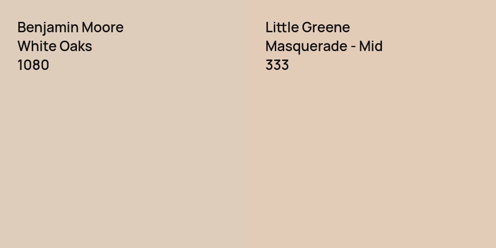 Benjamin Moore White Oaks vs. Little Greene Masquerade - Mid