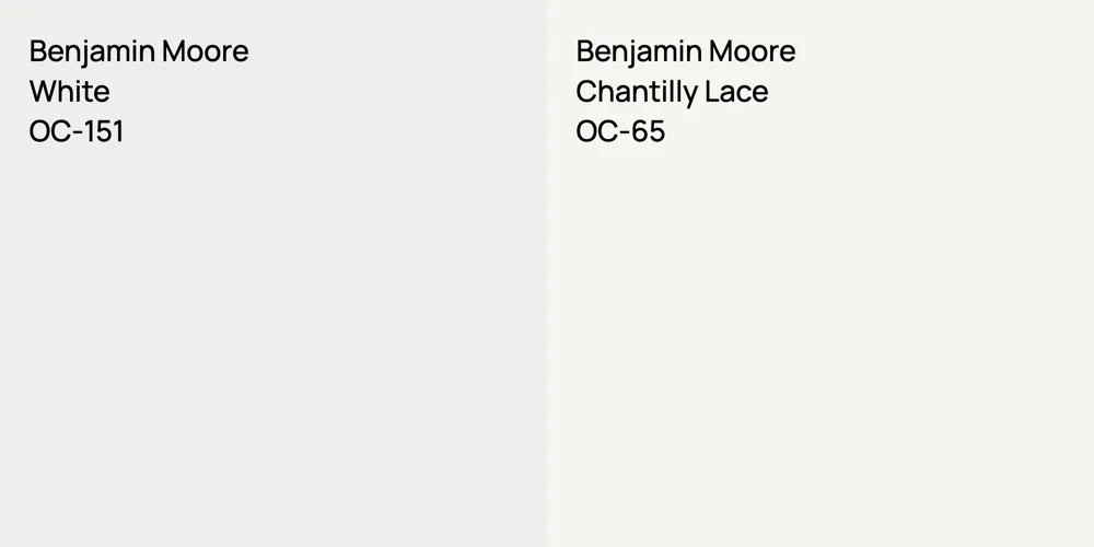 Benjamin Moore White vs. Benjamin Moore Chantilly Lace