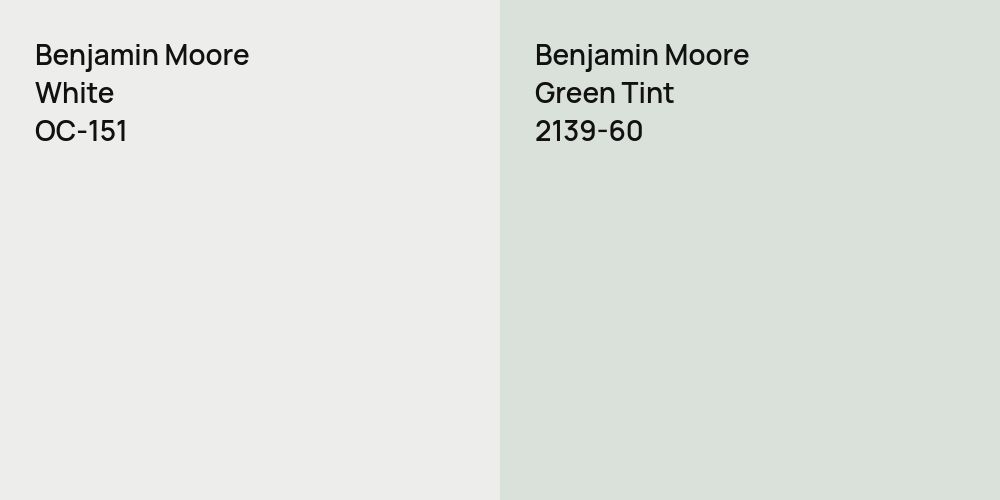 Benjamin Moore White vs. Benjamin Moore Green Tint