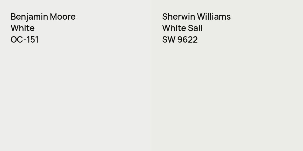 Benjamin Moore White vs. Sherwin Williams White Sail