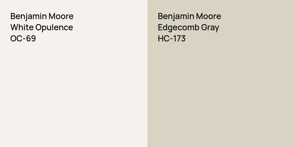 Benjamin Moore White Opulence vs. Benjamin Moore Edgecomb Gray