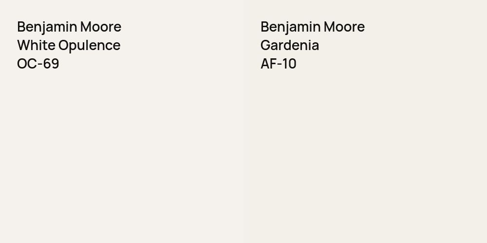 Benjamin Moore White Opulence vs. Benjamin Moore Gardenia