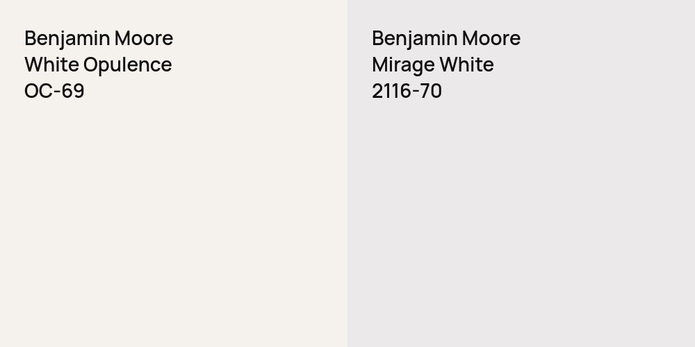 Benjamin Moore White Opulence vs. Benjamin Moore Mirage White