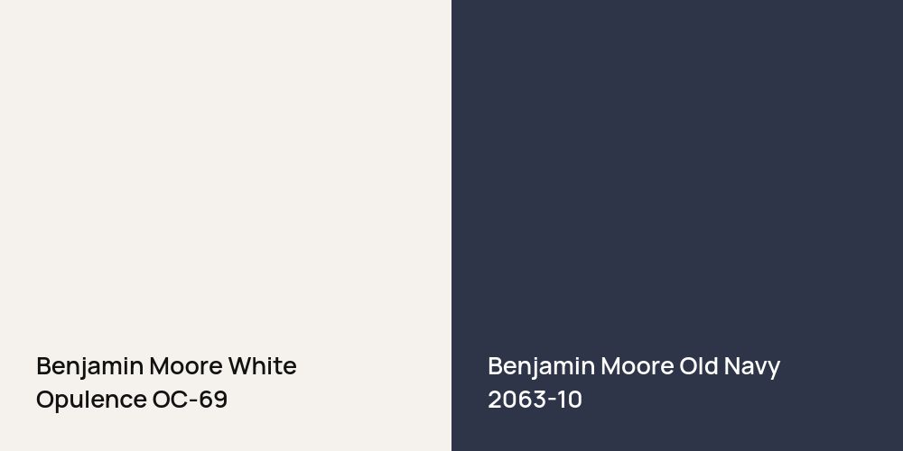 Benjamin Moore White Opulence vs. Benjamin Moore Old Navy