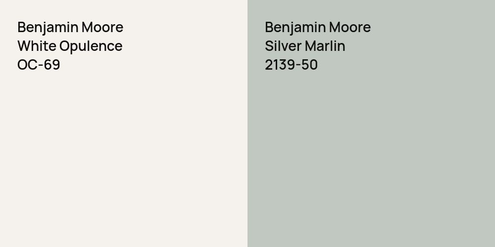 Benjamin Moore White Opulence vs. Benjamin Moore Silver Marlin