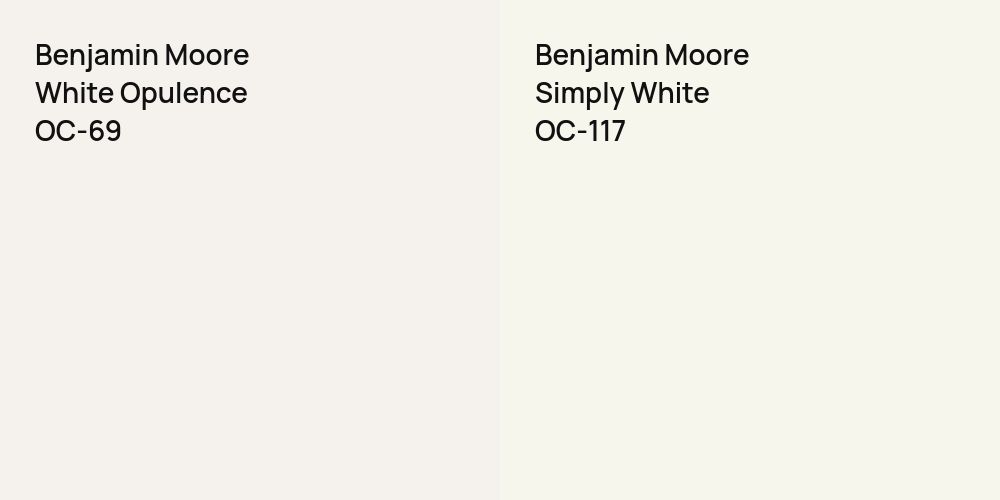 Benjamin Moore White Opulence vs. Benjamin Moore Simply White