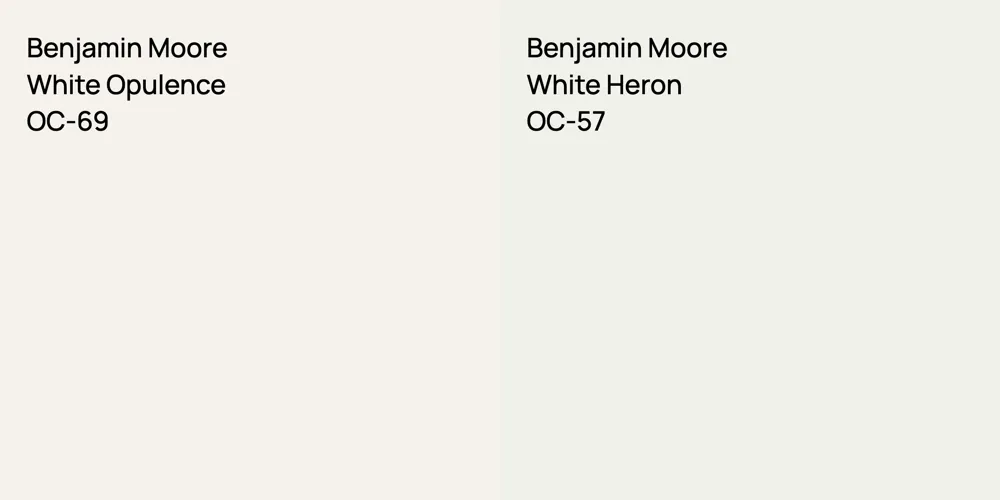 Benjamin Moore White Opulence vs. Benjamin Moore White Heron