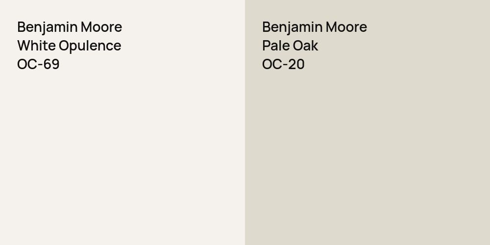 Benjamin Moore White Opulence vs. Benjamin Moore Pale Oak