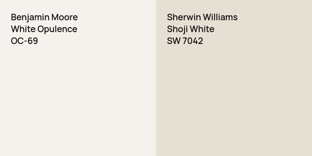 Benjamin Moore White Opulence vs. Sherwin Williams Shoji White