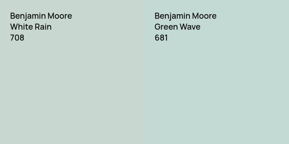 Benjamin Moore White Rain vs. Benjamin Moore Green Wave